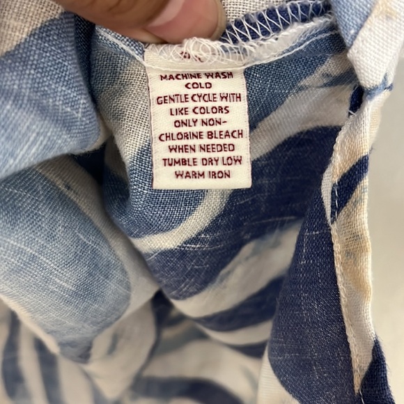 JM collection Woman’s zebra print Linen Blouse Sz 12 - Picture 9 of 11